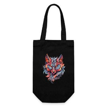 Fox Neo Traditional Tattoo Drawing - Gift Bag for Bottles - black - Front