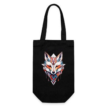 Fox Neo Traditional Tattoo Drawing - Gift Bag for Bottles - black - Front