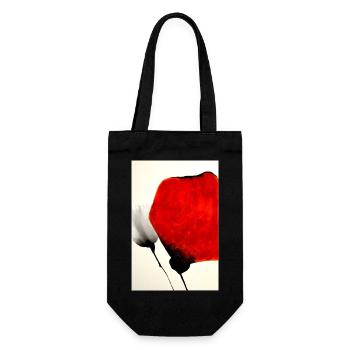 Mohnblume - Geschenkbeutel für Flaschen - Schwarz - Vorne