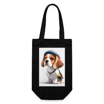 Beagle puppies with cute cap dog owners - Gift Bag for Bottles - black - Front