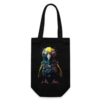 Süsser Steampunk Vogel - Geschenkbeutel für Flaschen - Schwarz - Vorne