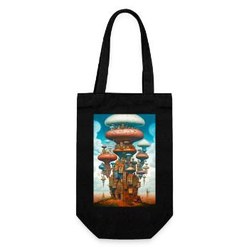 Mushroom City - Gift Bag for Bottles - black - Front