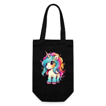 Licorne Dessin mignon - Sac à bouteille - noir - Devant