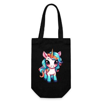 Einhorn Niedlich Zeichnung - Geschenkbeutel für Flaschen - Schwarz - Vorne