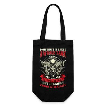 Moto moto drôle - Sac à bouteille - noir - Devant