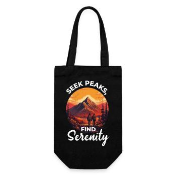 Seek Peaks, Find Serenity Hiking adventure explore - Gift Bag for Bottles - black - Front