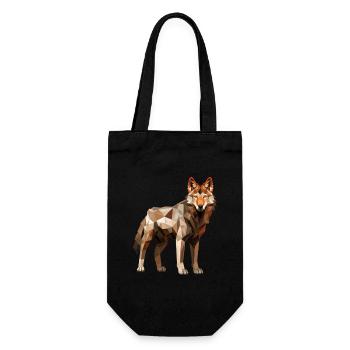 Wolf Geometrisch Zeichnung - Geschenkbeutel für Flaschen - Schwarz - Vorne