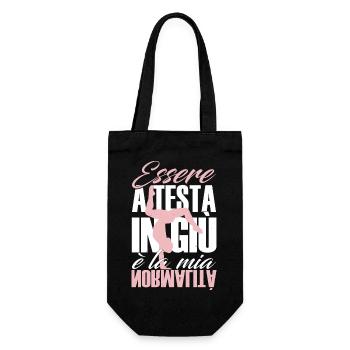 Turnerin Rhythmische Sportgymnastik Kunstturnen - Geschenkbeutel für Flaschen - Schwarz - Vorne