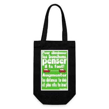 Pour diminuer les bouchons, penser il te faut !972 - Sac à bouteille - noir - Devant