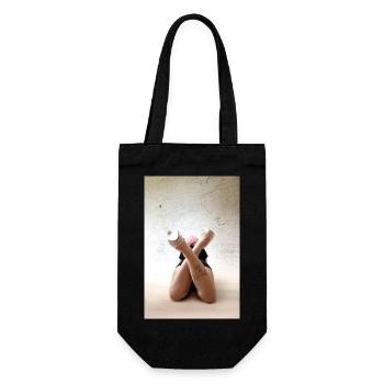 Trau dich - Geschenkbeutel für Flaschen - Schwarz - Vorne