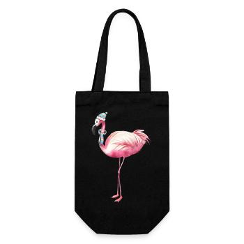 Noël mignon pour les amateurs de flamants roses - Sac à bouteille - noir - Devant