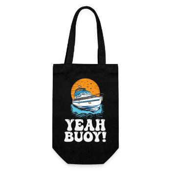 Funny Motorboating Meme Pontoon King Boat Pun - Geschenkbeutel für Flaschen - Schwarz - Vorne
