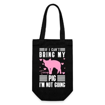 Teacup Pig Animal Lover - Gift Bag for Bottles - black - Front
