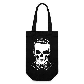 Skelett Kostüm Knochen Halloween Grusel - Geschenkbeutel für Flaschen - Schwarz - Vorne