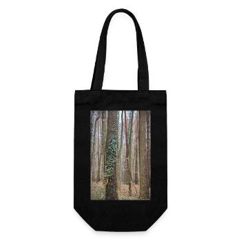 Corne comme corne d’abondance avec des feuilles de lierre dans la forêt. - Sac à bouteille - noir - Devant