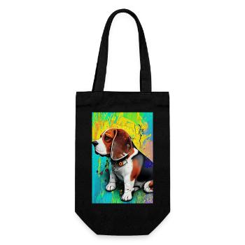 Modern Pop Art Print | colorful | Beagle Dog - Gift Bag for Bottles - black - Front
