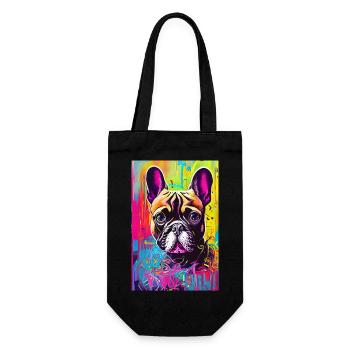 Modern Pop Art Print | colorful | French Bulldog - Gift Bag for Bottles - black - Front