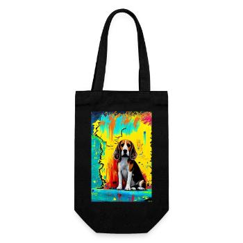 Modern Pop Art Print | colorful | Beagle Dog - Gift Bag for Bottles - black - Front