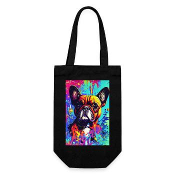 Modern Pop Art Print | colorful | French Bulldog - Gift Bag for Bottles - black - Front