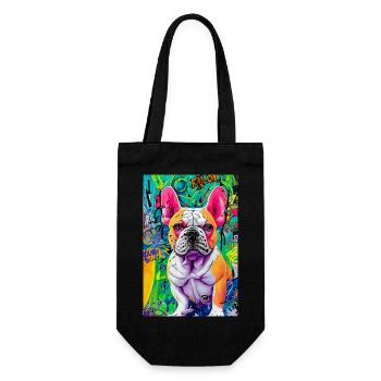 Modern Pop Art Print | colorful | French Bulldog - Gift Bag for Bottles - black - Front