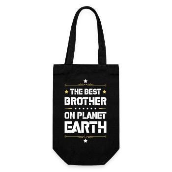 Bester Bruder Spruch - Geschenkbeutel für Flaschen - Schwarz - Vorne