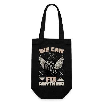 WE CAN FIX ANYTHING - Gift Bag for Bottles - black - Front