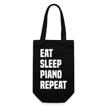 Eat Sleep Piano Repeat - Geschenkbeutel für Flaschen - Schwarz - Vorne