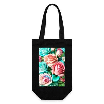 Floral 150 - Gift Bag for Bottles - black - Front