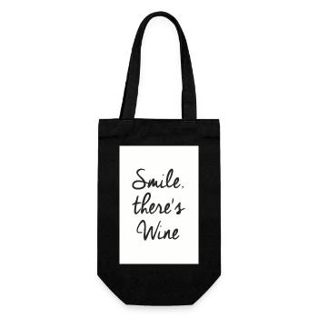 Souriez il y a du vin - Sac à bouteille - noir - Devant