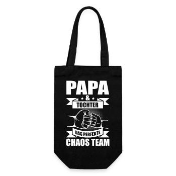 Vater Papa Familie Vatertag Sprüche - Geschenkbeutel für Flaschen - Schwarz - Vorne
