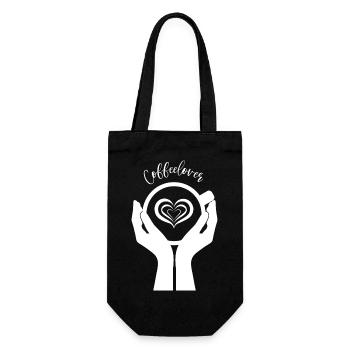 Coffelover - Geschenkbeutel für Flaschen - Schwarz - Vorne
