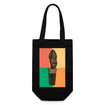 Afro Comb Hair Hairstyle History Culture Africa Comb - Gift Bag for Bottles - black - Front