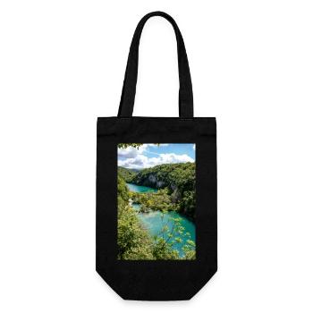 Nationalpark Plitvicer Seen: kristallklares Wasser - Geschenkbeutel für Flaschen - Schwarz - Vorne