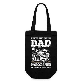 Two Titles Dad and Photographer - Geschenkbeutel für Flaschen - Schwarz - Vorne