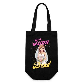 Team Braut - Geschenkbeutel für Flaschen - Schwarz - Vorne