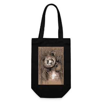 PANDA 02 - Geschenkbeutel für Flaschen - Schwarz - Vorne