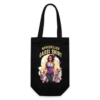 Official Dog Walking Shirt - Dog - Dog Walking Shirt - Gift Bag for Bottles - black - Front