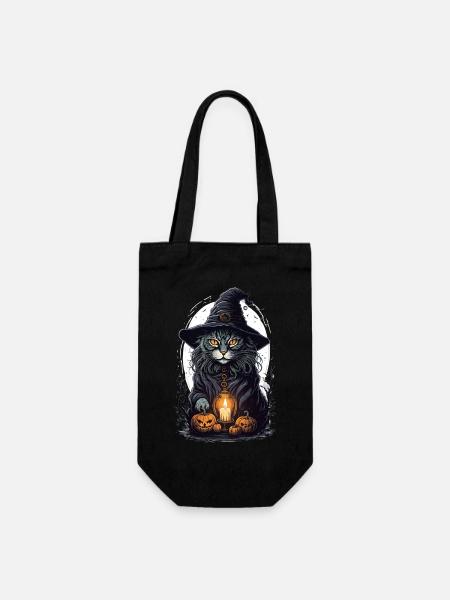 Halloween Katze - Geschenkbeutel für Flaschen - Schwarz