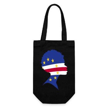 Kap Verde Flagge Cabo Verde Flagge - Geschenkbeutel für Flaschen - Schwarz - Vorne