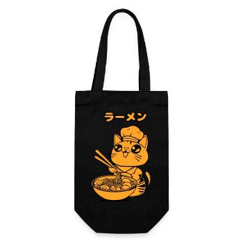 Manga Cat Ramen - Gift Bag for Bottles - black - Front