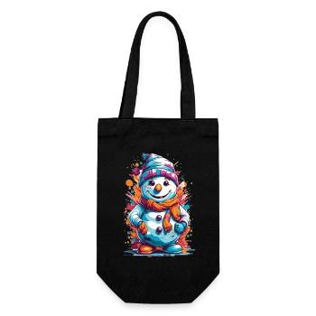 Urban Winter Wonderland: Colorful Graffiti Snowman - Gift Bag for Bottles - black - Front