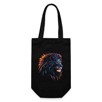Regal Majesty: Lion Silhouette at Sunset - Gift Bag for Bottles - black - Front