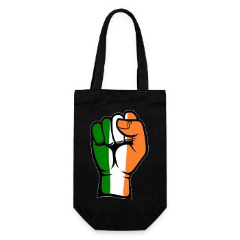 Irland Flagge Faust Hand Symbol - Geschenkbeutel für Flaschen - Schwarz - Vorne