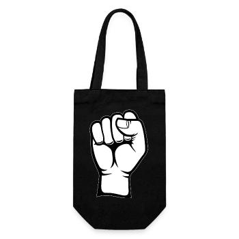 Faust Hand Symbol weiß PNG - Geschenkbeutel für Flaschen - Schwarz - Vorne