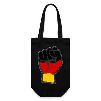 Deutschland Flagge Faust Hand Symbol - Geschenkbeutel für Flaschen - Schwarz - Vorne