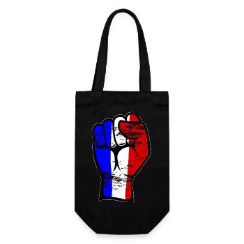 France Flag Fist Main Symbole utilisé - Sac à bouteille - noir - Devant
