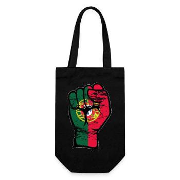 Portugal Flag Poing Main Symbole utilisé - Sac à bouteille - noir - Devant