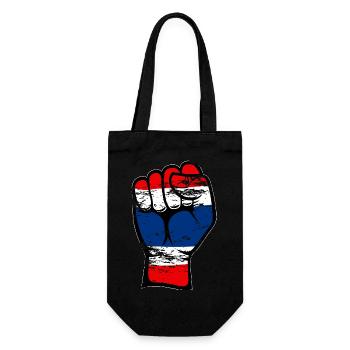 Thailand Flagge Faust Hand Symbol used - Geschenkbeutel für Flaschen - Schwarz - Vorne