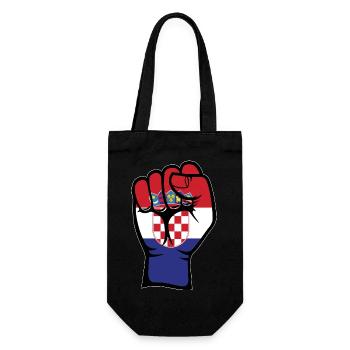 Kroatien Flagge Faust Hand Symbol - Geschenkbeutel für Flaschen - Schwarz - Vorne
