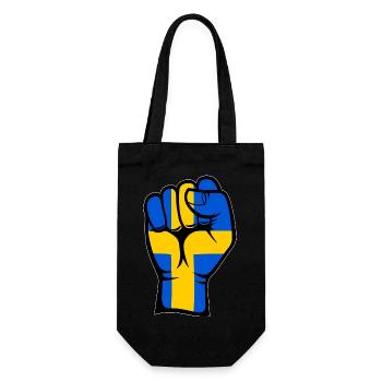Schweden Flagge Faust Hand Symbol - Geschenkbeutel für Flaschen - Schwarz - Vorne